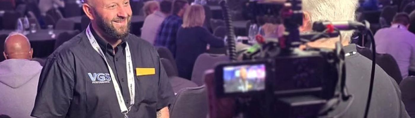 VGS Performance team member being interviewed on camera at The Blend 2026